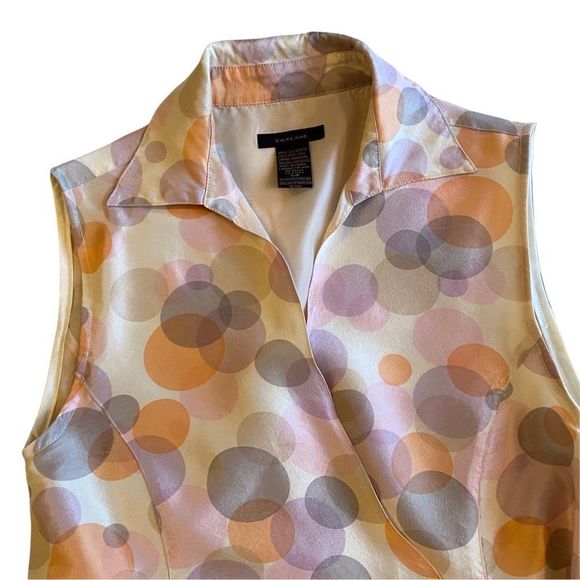 Preloved 100% silk Silkland wrap top with orange/purple bubble pattern - Picture 3 of 12